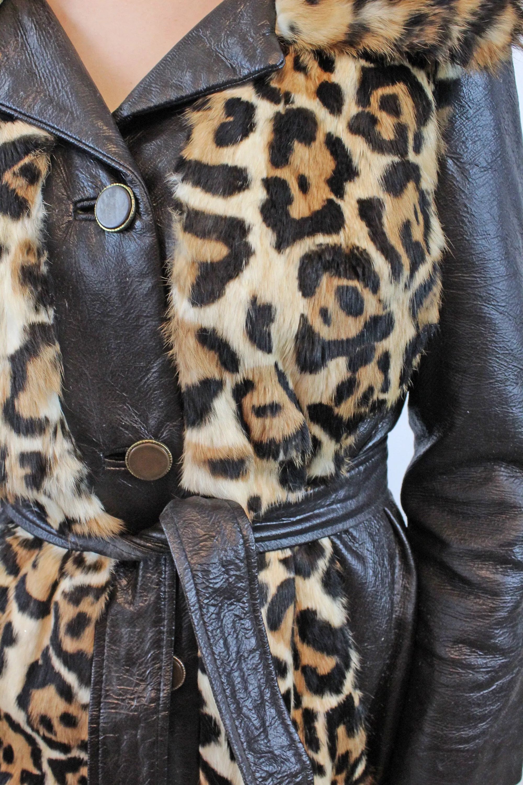 1970s 1972 LILLI ANN leopard print jacket coat small medium | new winter