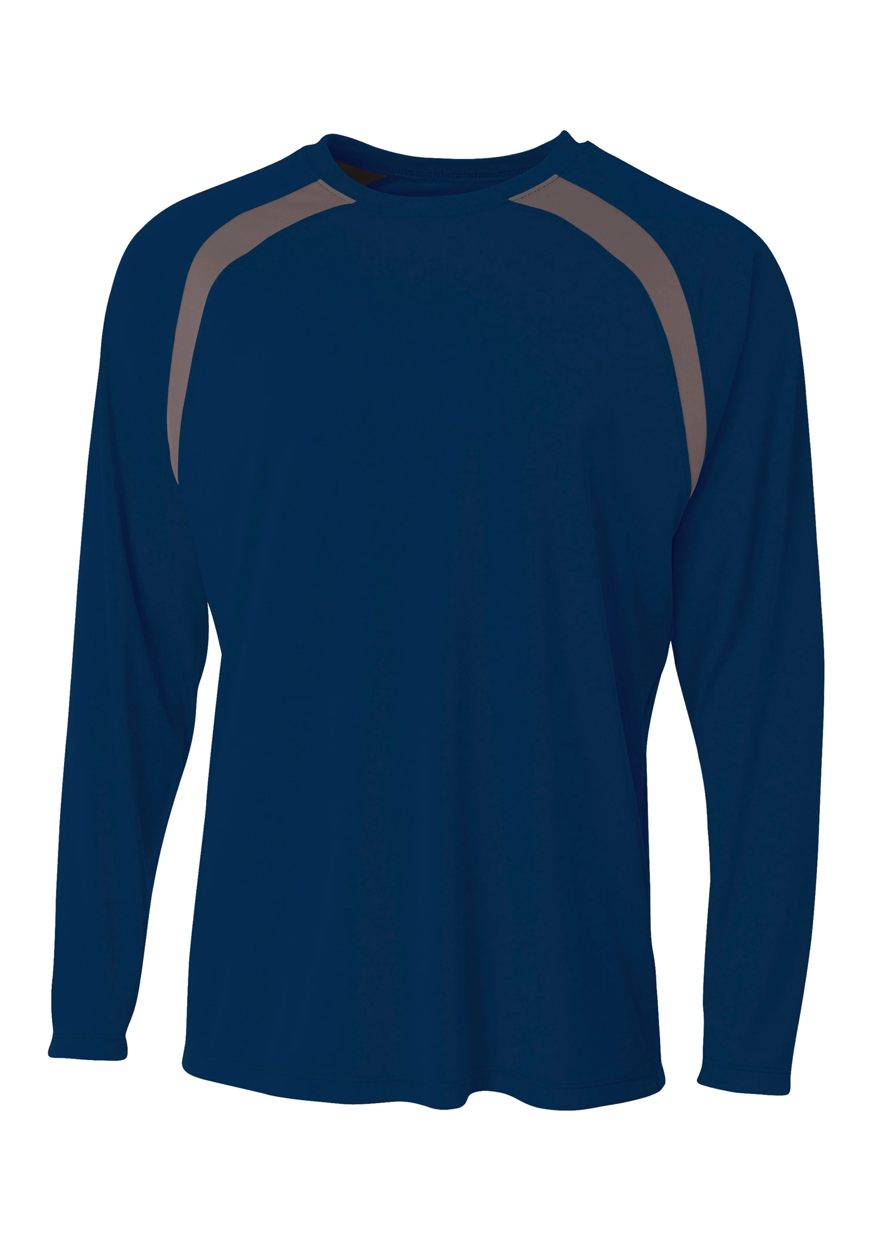 A4 Mens Spartan Long Sleeve Color Block Crew