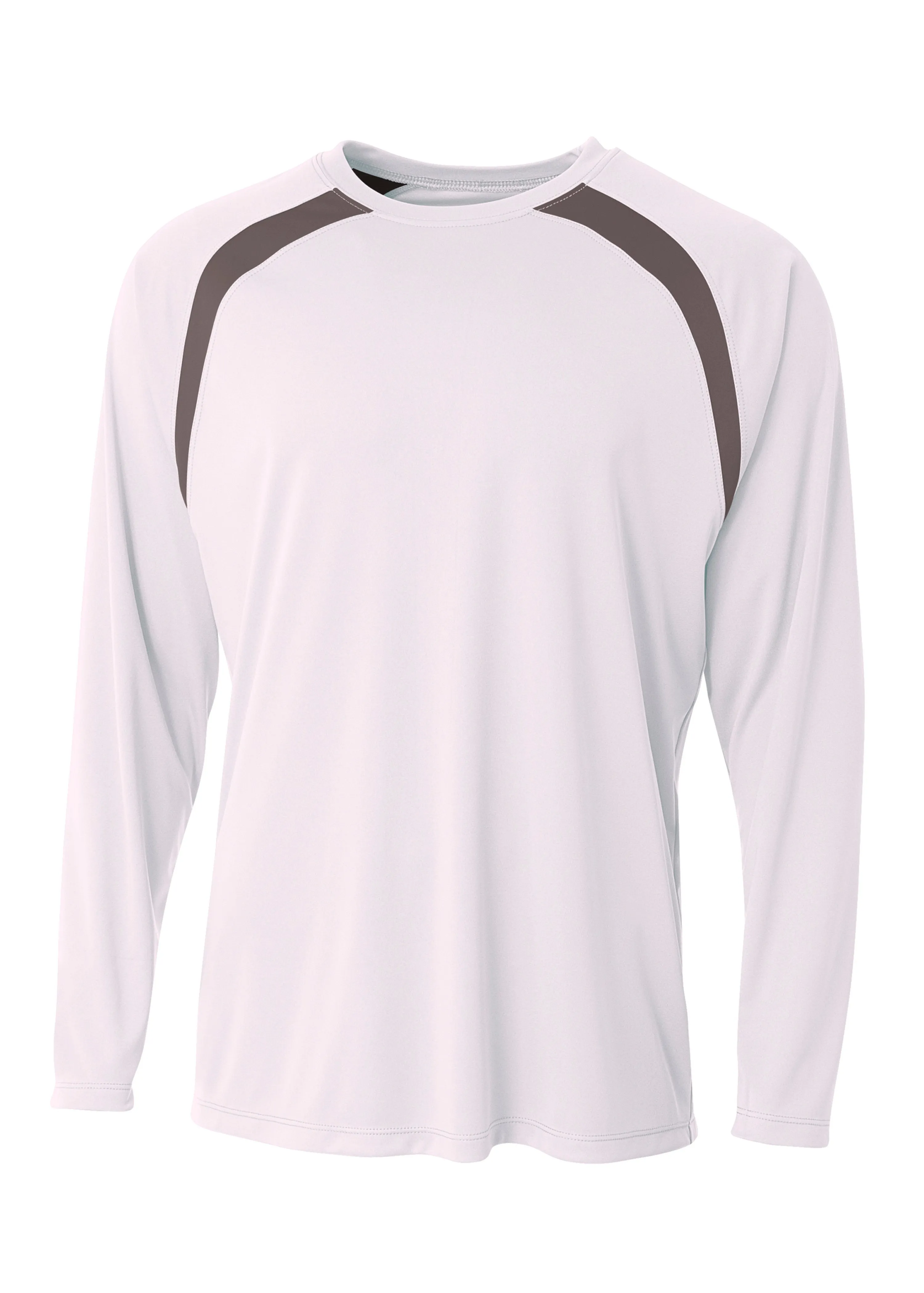 A4 Mens Spartan Long Sleeve Color Block Crew