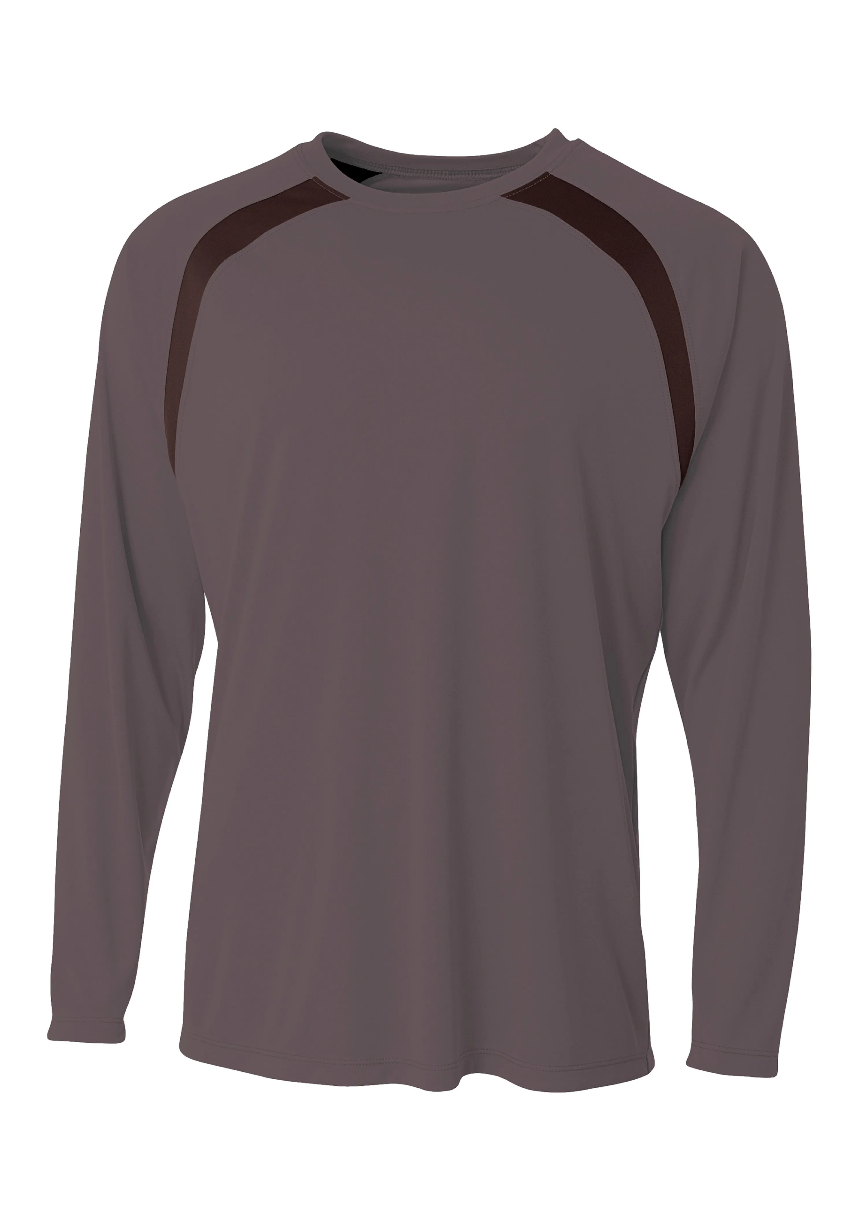 A4 Mens Spartan Long Sleeve Color Block Crew