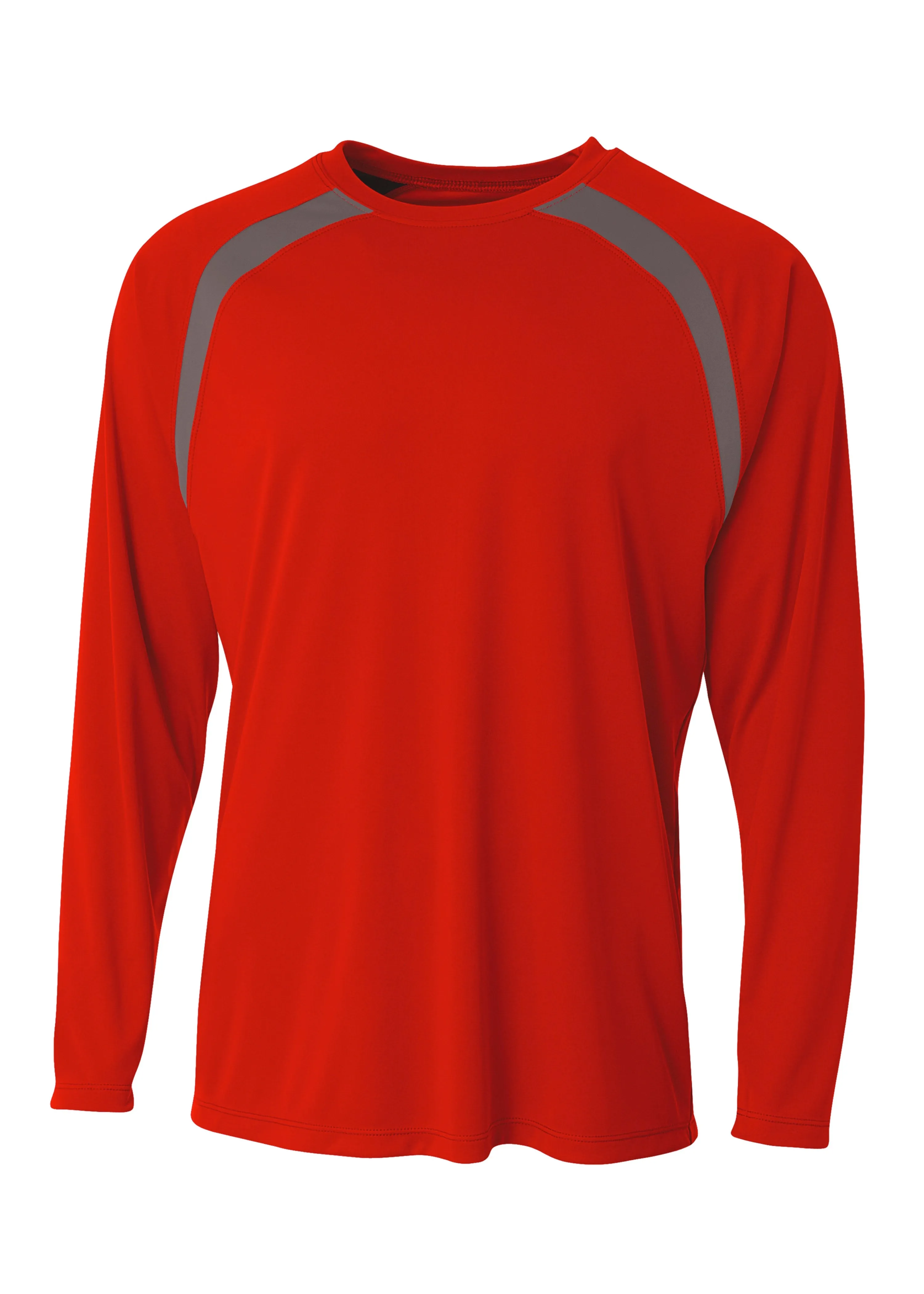 A4 Mens Spartan Long Sleeve Color Block Crew