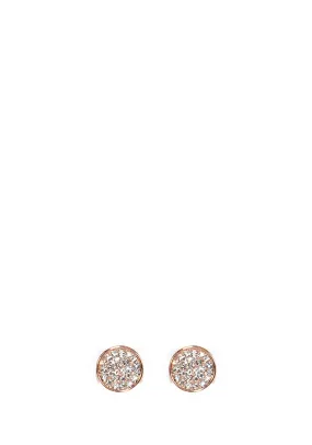 Absolute Jewellery Crystal Studded Disc Earrings, Rose Gold