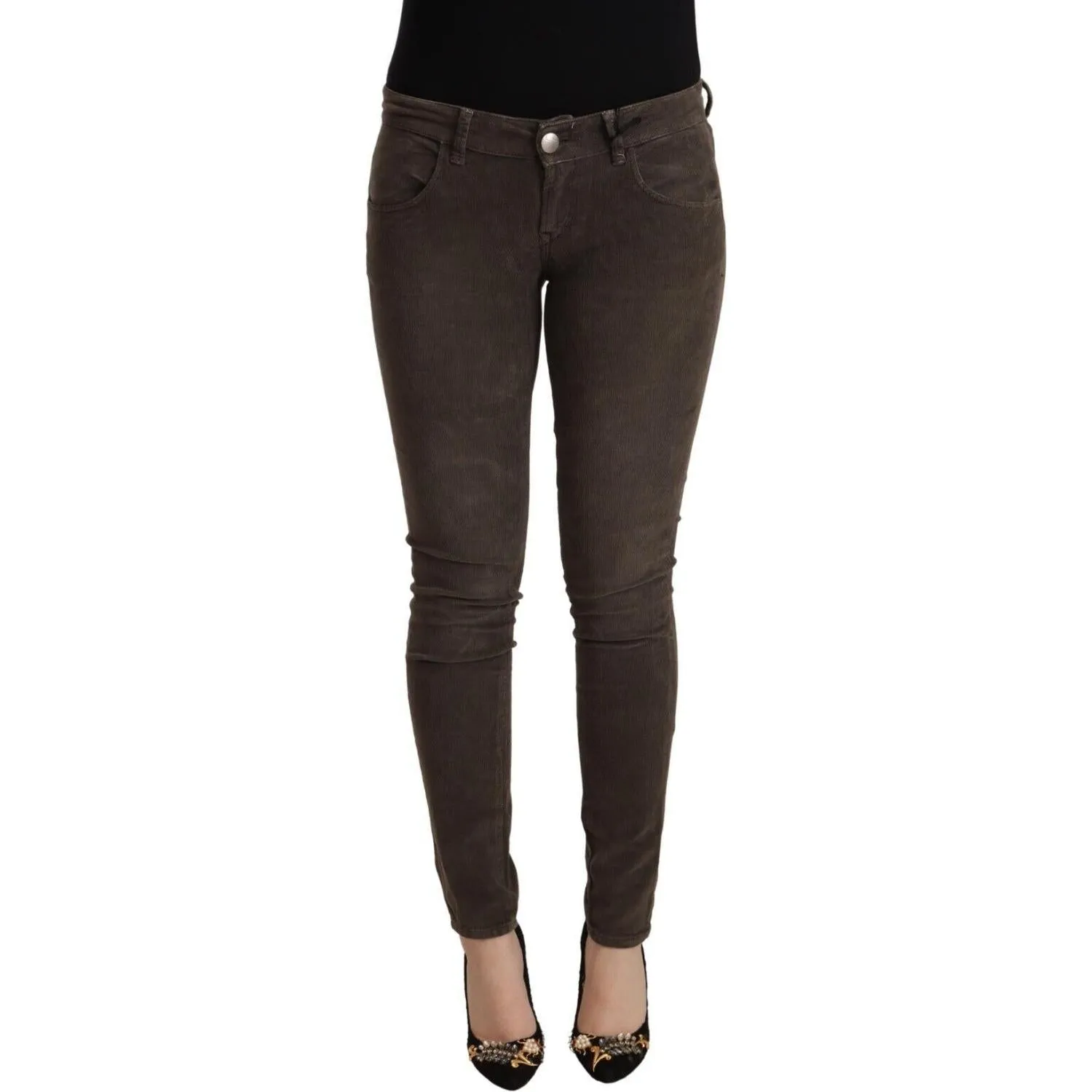 Acht Chic Slim Fit Brown Skinny Jeans