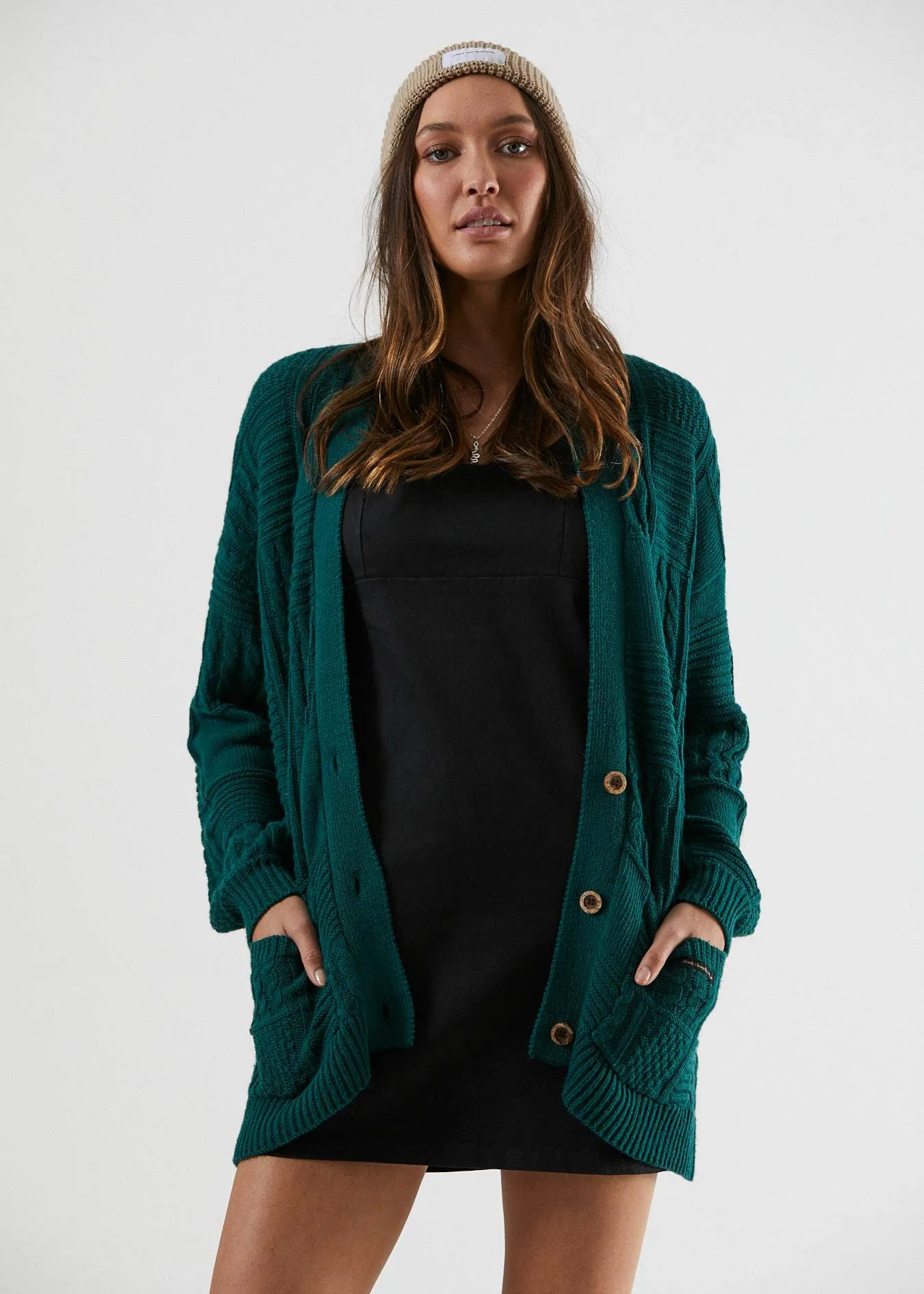 Afends Womens Frankie - Hemp Cardigan - Bottle