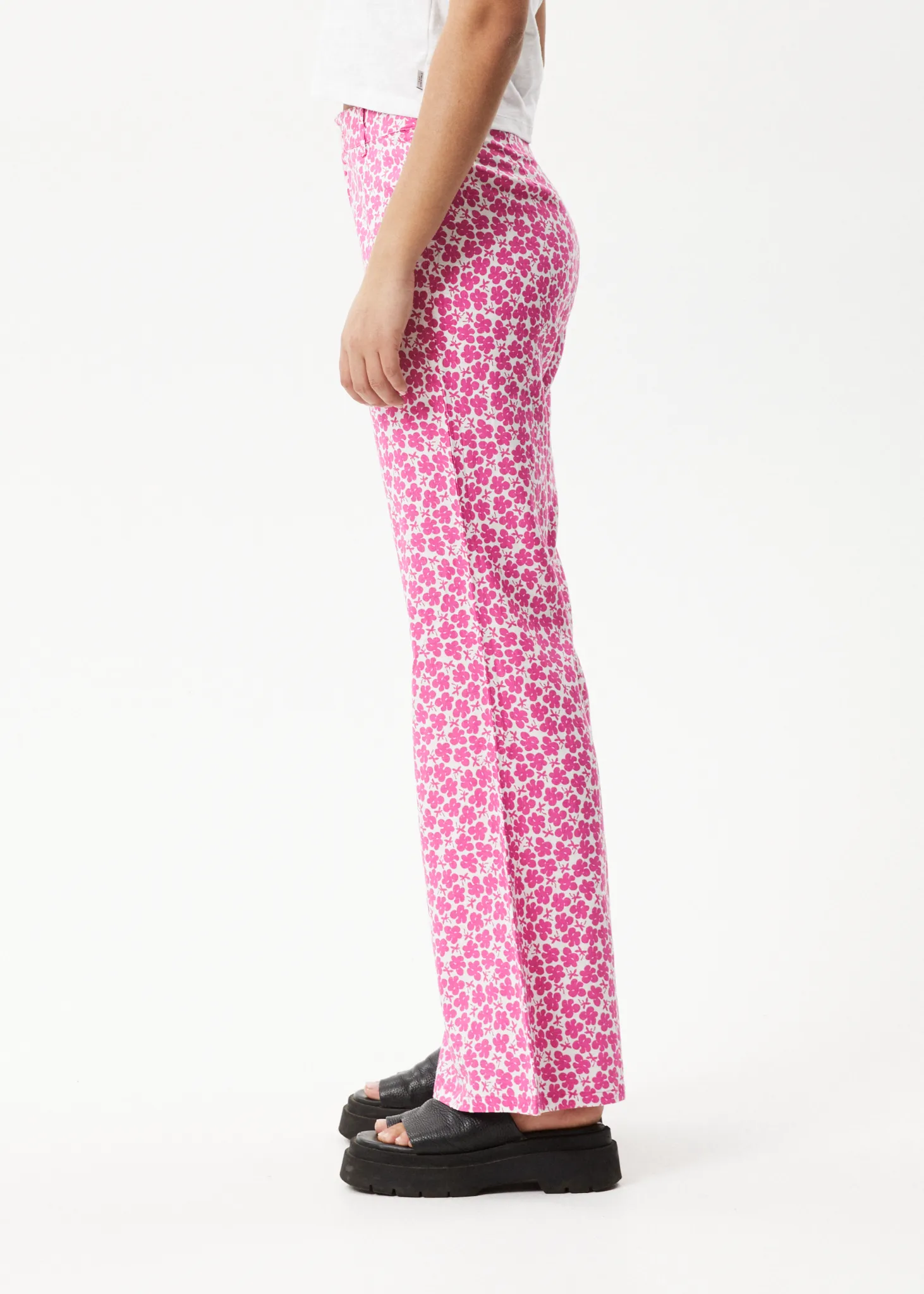 AFENDS Womens Madeline Birkin - Flared Pants - Bubblegum Floral