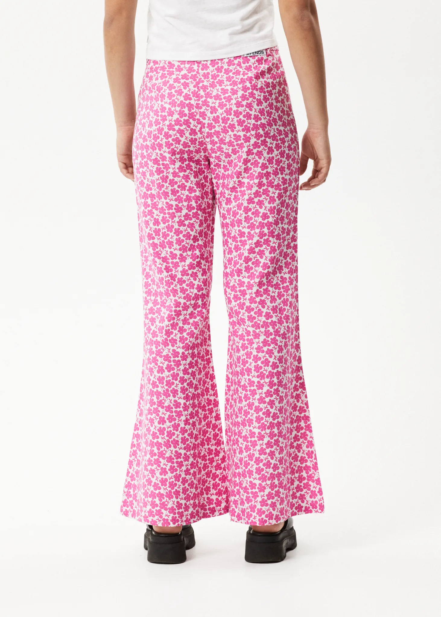 AFENDS Womens Madeline Birkin - Flared Pants - Bubblegum Floral