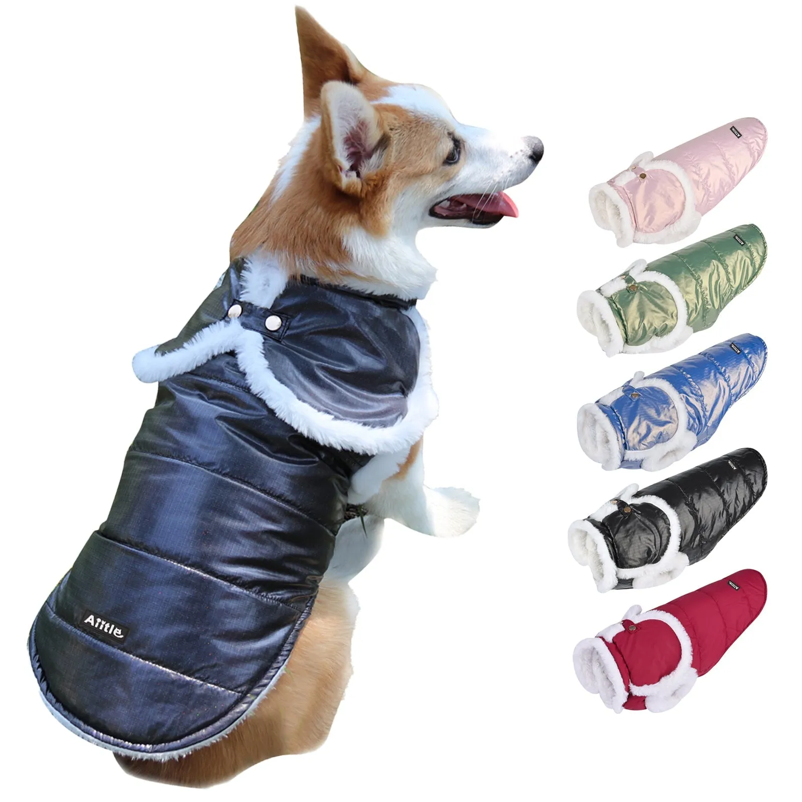 Aiitle Waterproof Cozy Dog Winter Coat Red