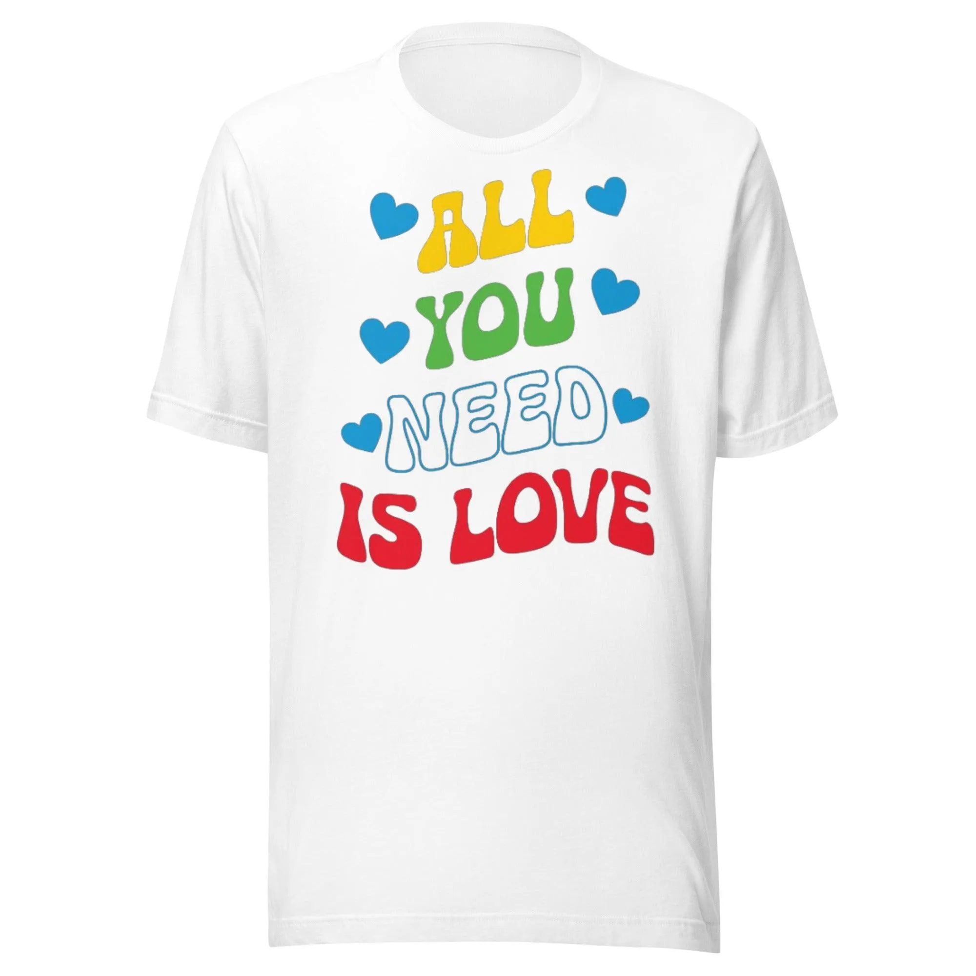 All You Need Is Love Tshirt Short Sleeve 100% Cotton Crew Neck Top