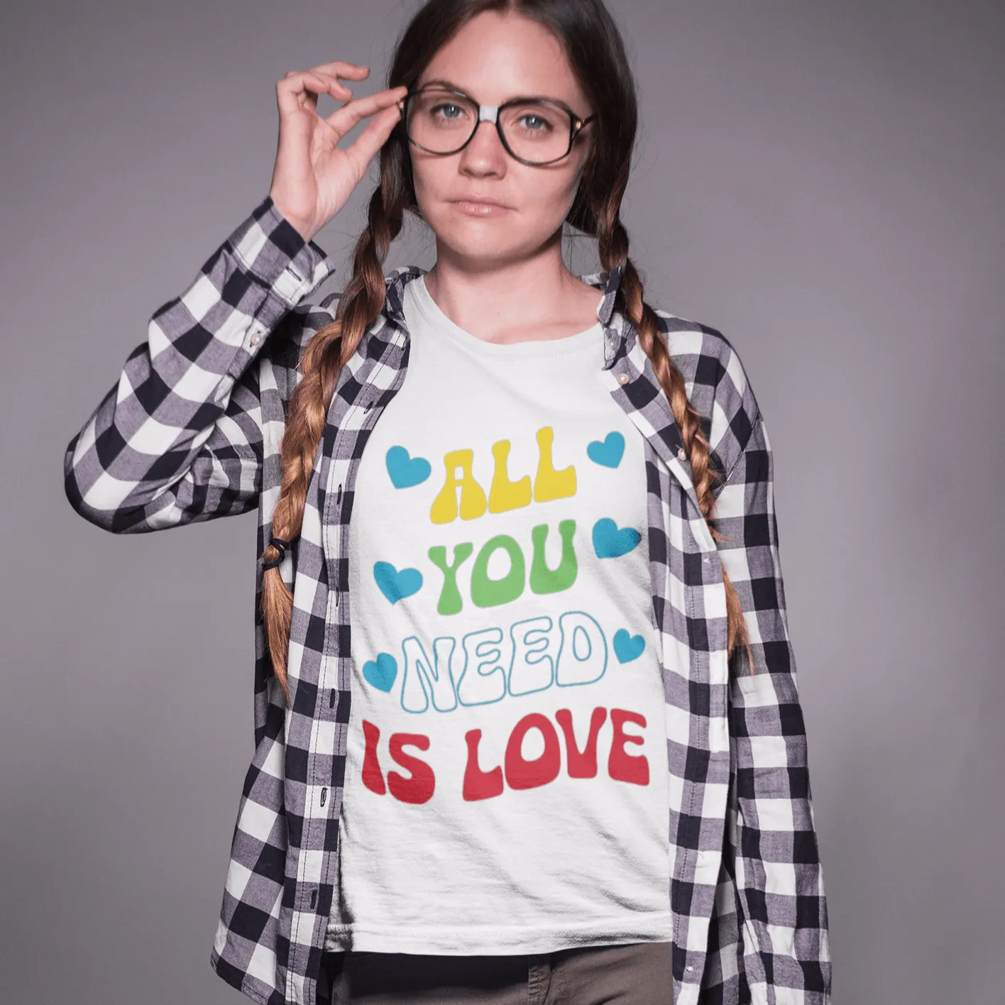 All You Need Is Love Tshirt Short Sleeve 100% Cotton Crew Neck Top