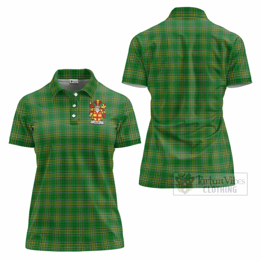 Alley Irish Clan Tartan Women's Polo Shirt with Coat of Arms