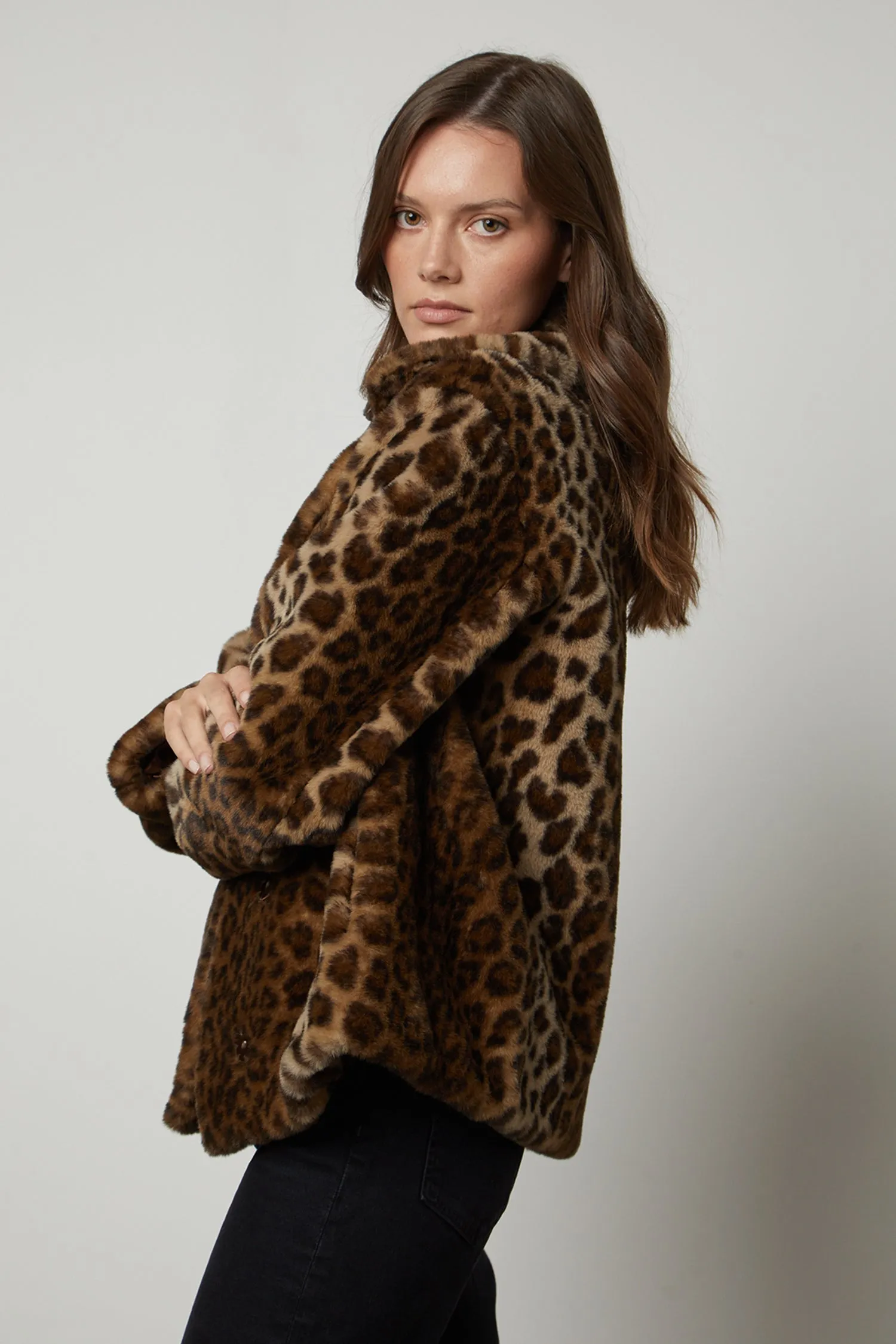 AMANI LEOPARD LUX FAUX FUR JACKET