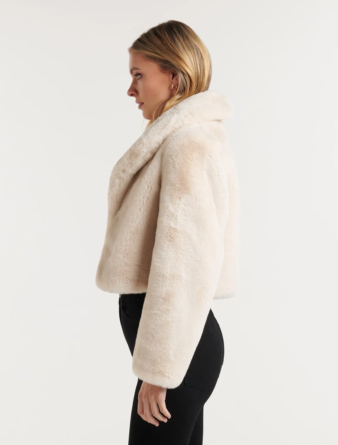 Amera Crop Faux Fur Coat