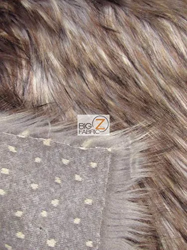 Apollo Wolf Gray Animal Long Pile Faux Fur Fabric / Sold By The Yard