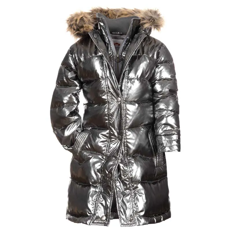 Appaman Long Down Girls' Coat - Sparkle Black