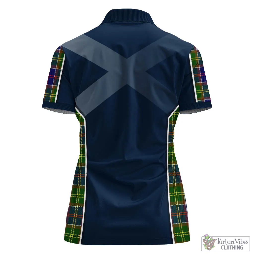 Arnott Tartan Women's Polo Shirt with Family Crest and Scottish Thistle Vibes Sport Style