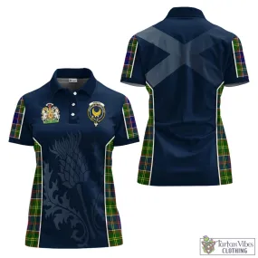 Arnott Tartan Women's Polo Shirt with Family Crest and Scottish Thistle Vibes Sport Style