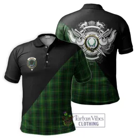 Arthur Tartan Polo Shirt with Family Crest and Military Logo Style