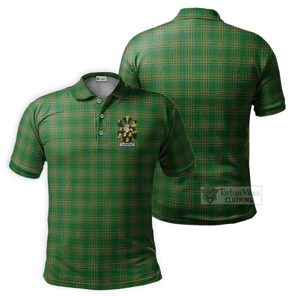 Ashmore Irish Clan Tartan Men's Polo Shirt with Coat of Arms