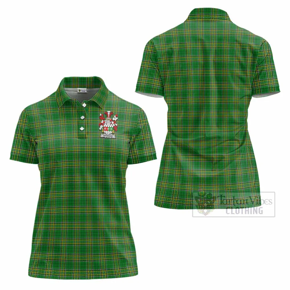 Atkinson Irish Clan Tartan Women's Polo Shirt with Coat of Arms