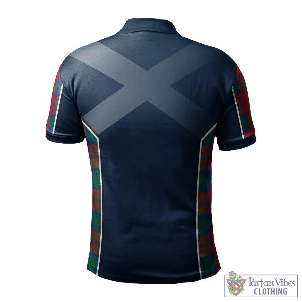 Auchinleck (Affleck) Tartan Men's Polo Shirt with Family Crest and Scottish Thistle Vibes Sport Style