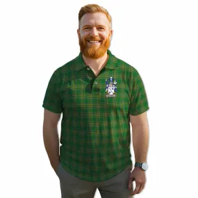 Auchmuty Irish Clan Tartan Men's Polo Shirt with Coat of Arms