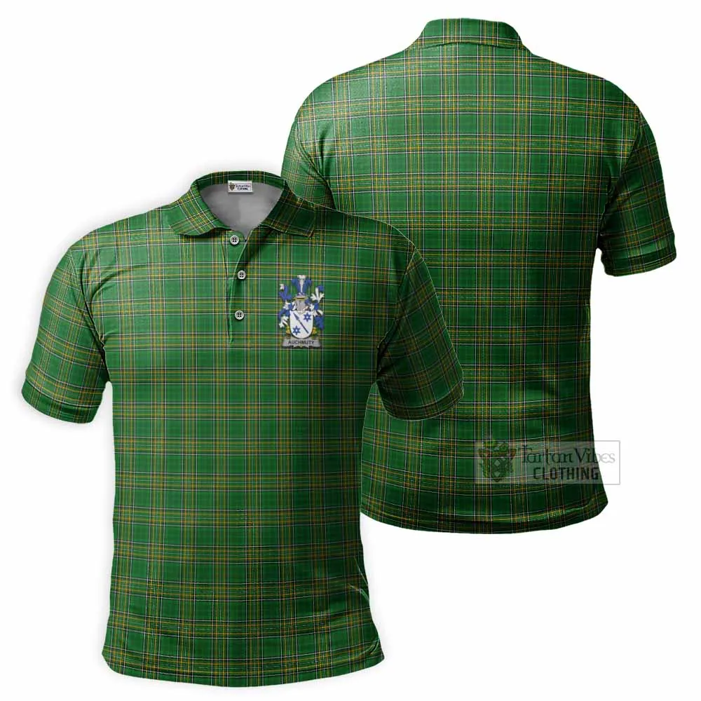 Auchmuty Irish Clan Tartan Men's Polo Shirt with Coat of Arms