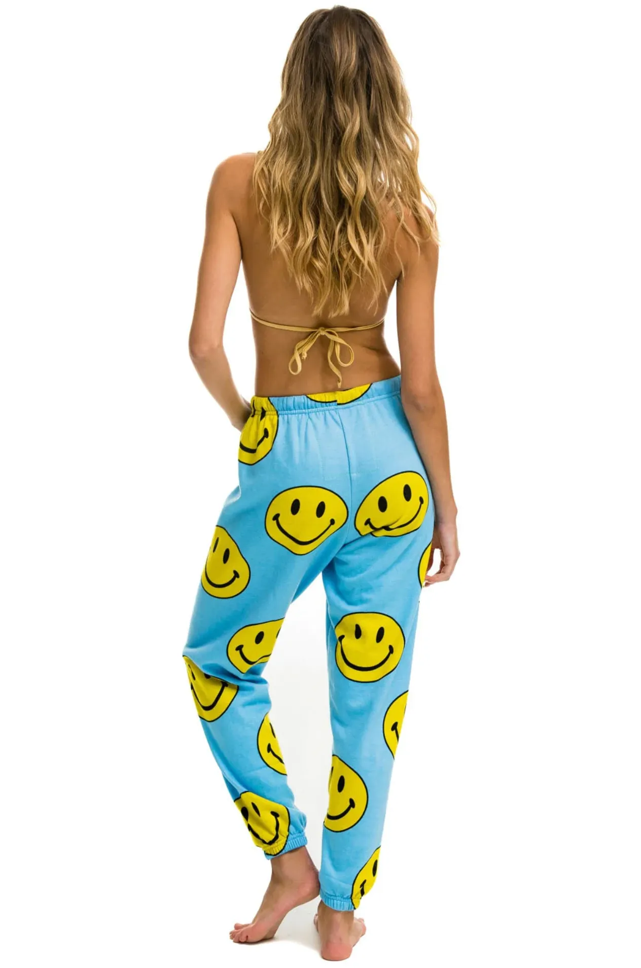 AVIATOR NATION SMILEY REPEAT SWEATPANTS - SKY