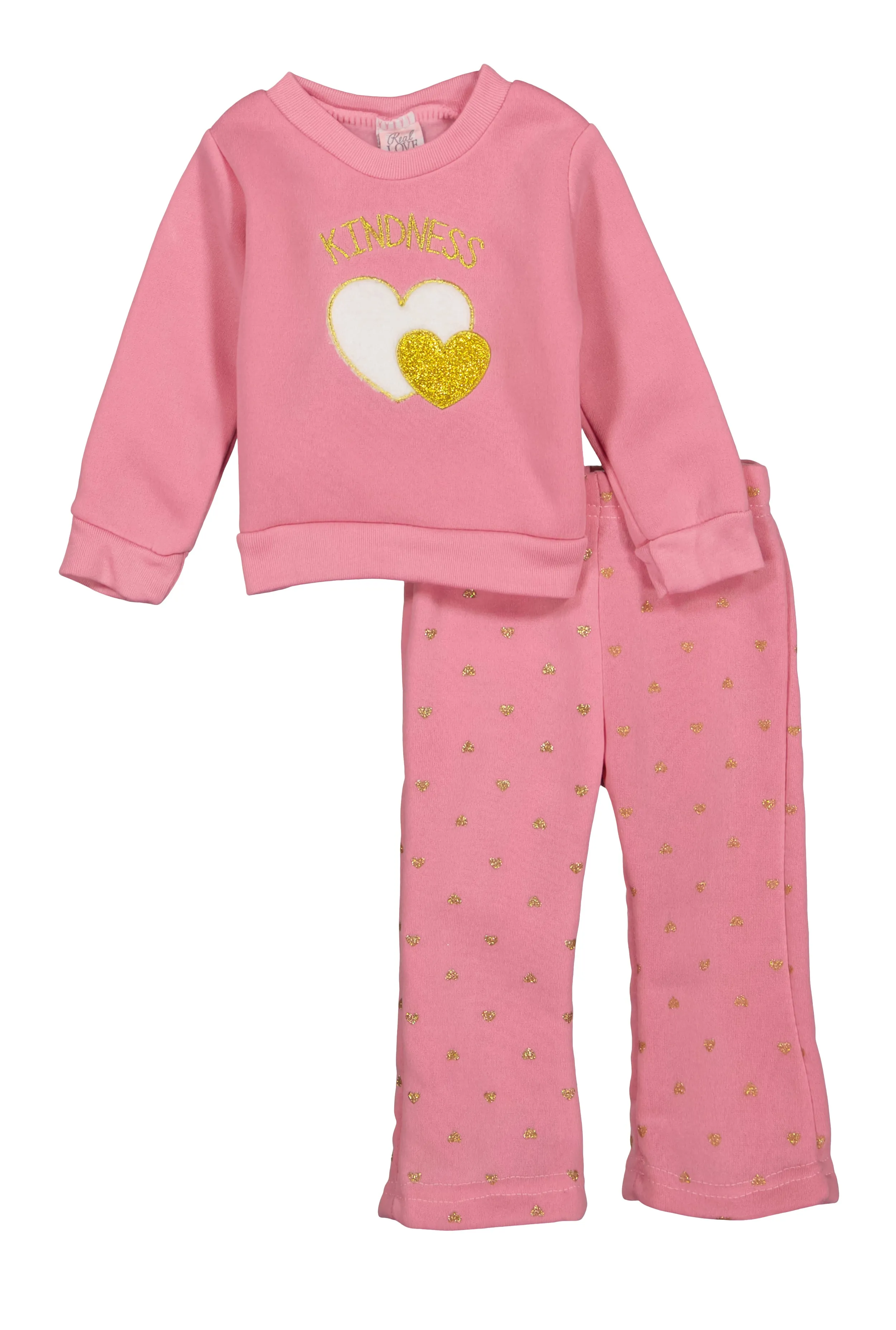 Baby Girls 12-24M Kindness Heart Graphic Sweatshirt and Sweatpants