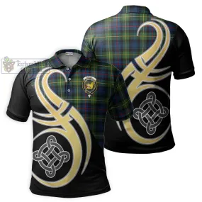 Bailey Modern Tartan Polo Shirt with Family Crest and Celtic Symbol Style