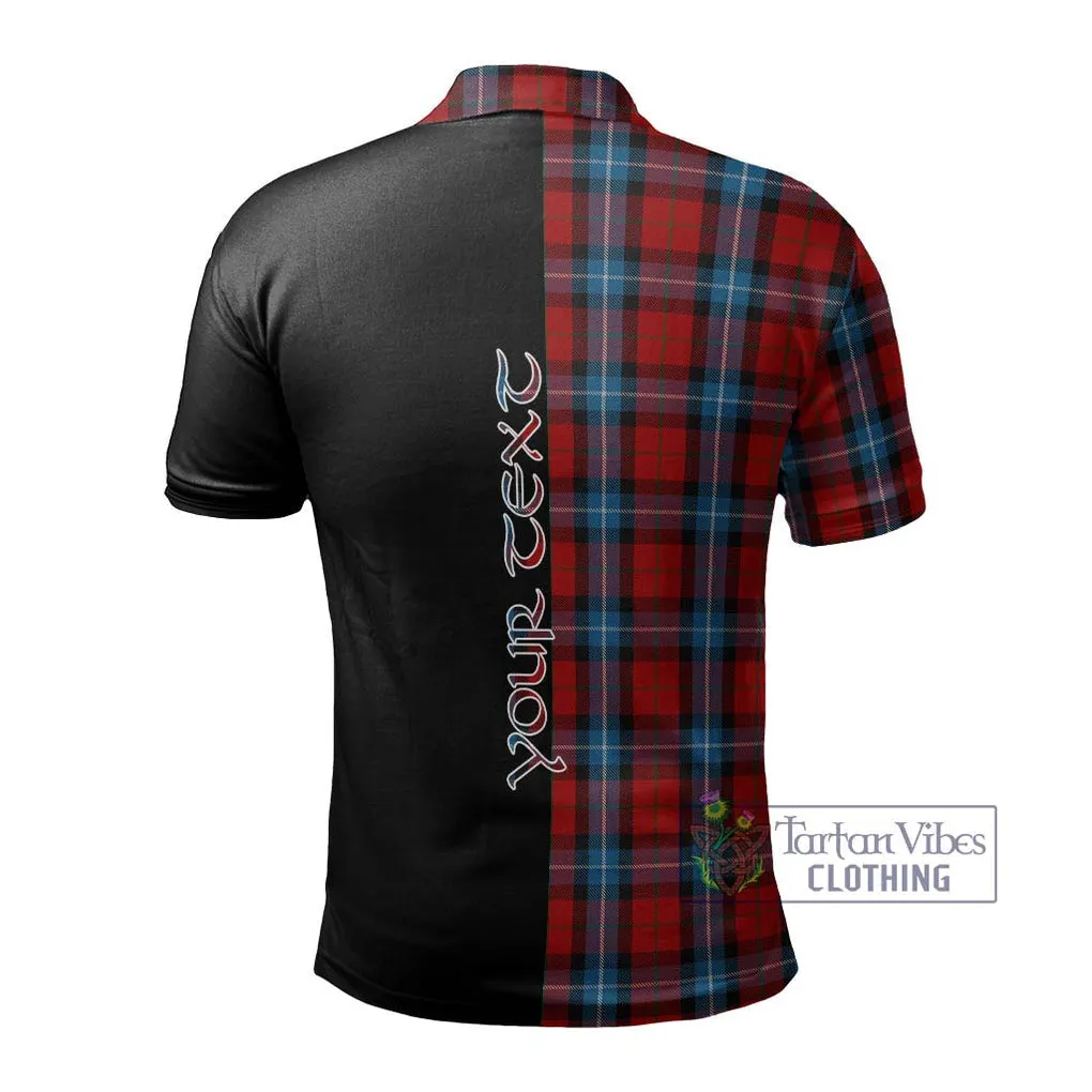 Baillie of Polkemmet Red Tartan Polo Shirt with Family Crest and Half Of Me Style