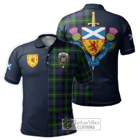 Baillie Tartan Polo Shirt Alba with Scottish Lion Royal Arm Half Style