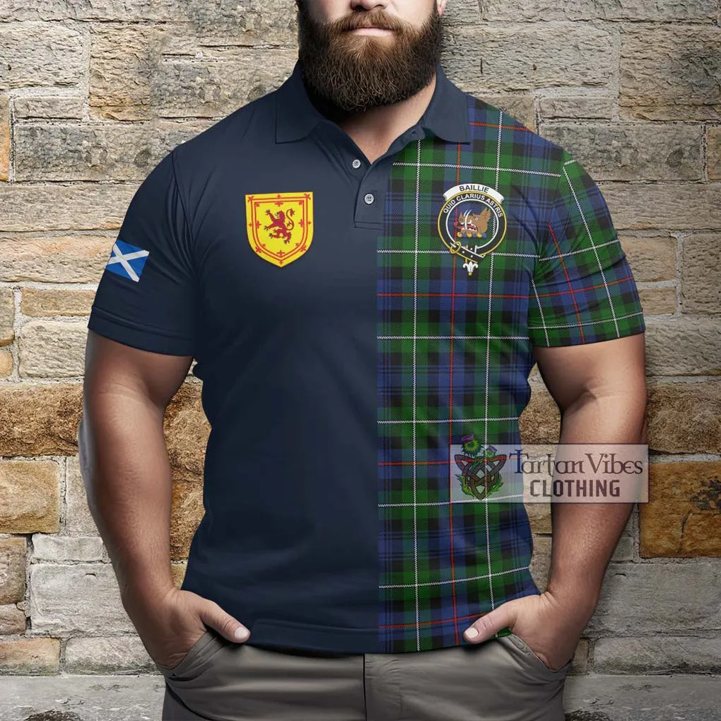 Baillie Tartan Polo Shirt Alba with Scottish Lion Royal Arm Half Style