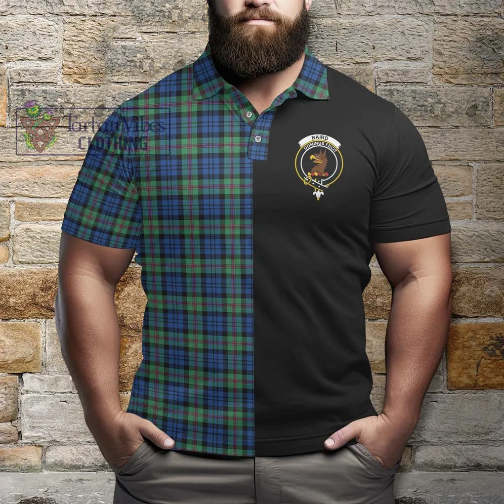 Baird Ancient Tartan Polo Shirt with Family Crest and Half Of Me Style