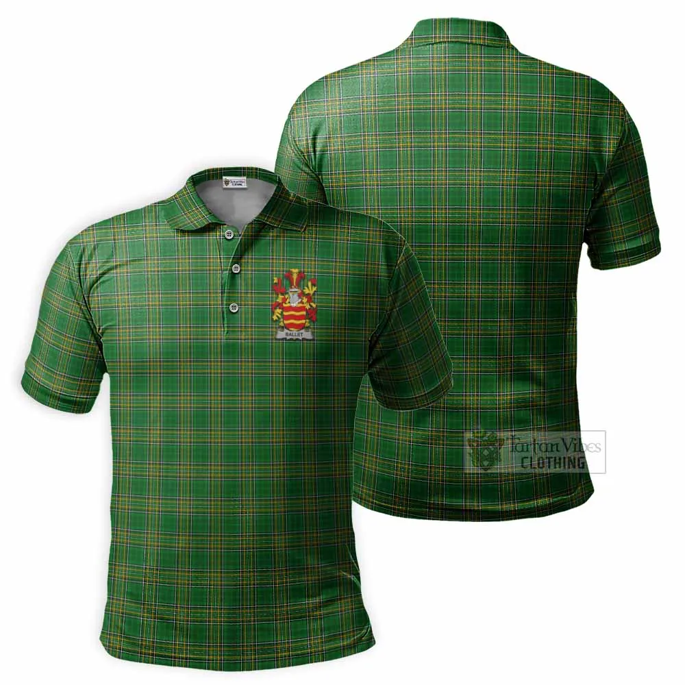 Ballet Irish Clan Tartan Men's Polo Shirt with Coat of Arms