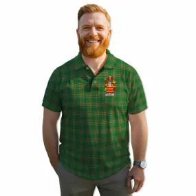 Ballet Irish Clan Tartan Men's Polo Shirt with Coat of Arms