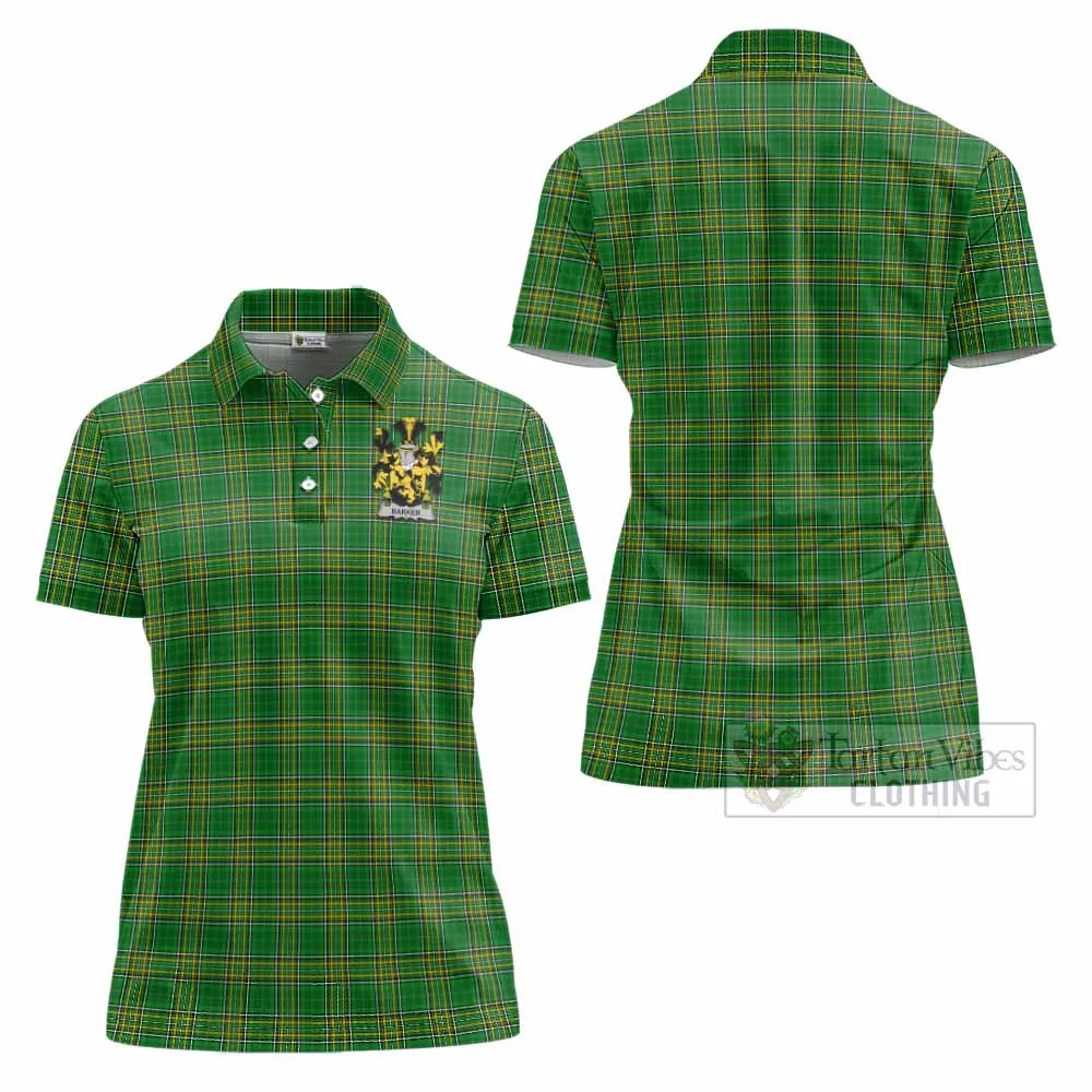 Barker Irish Clan Tartan Women's Polo Shirt with Coat of Arms