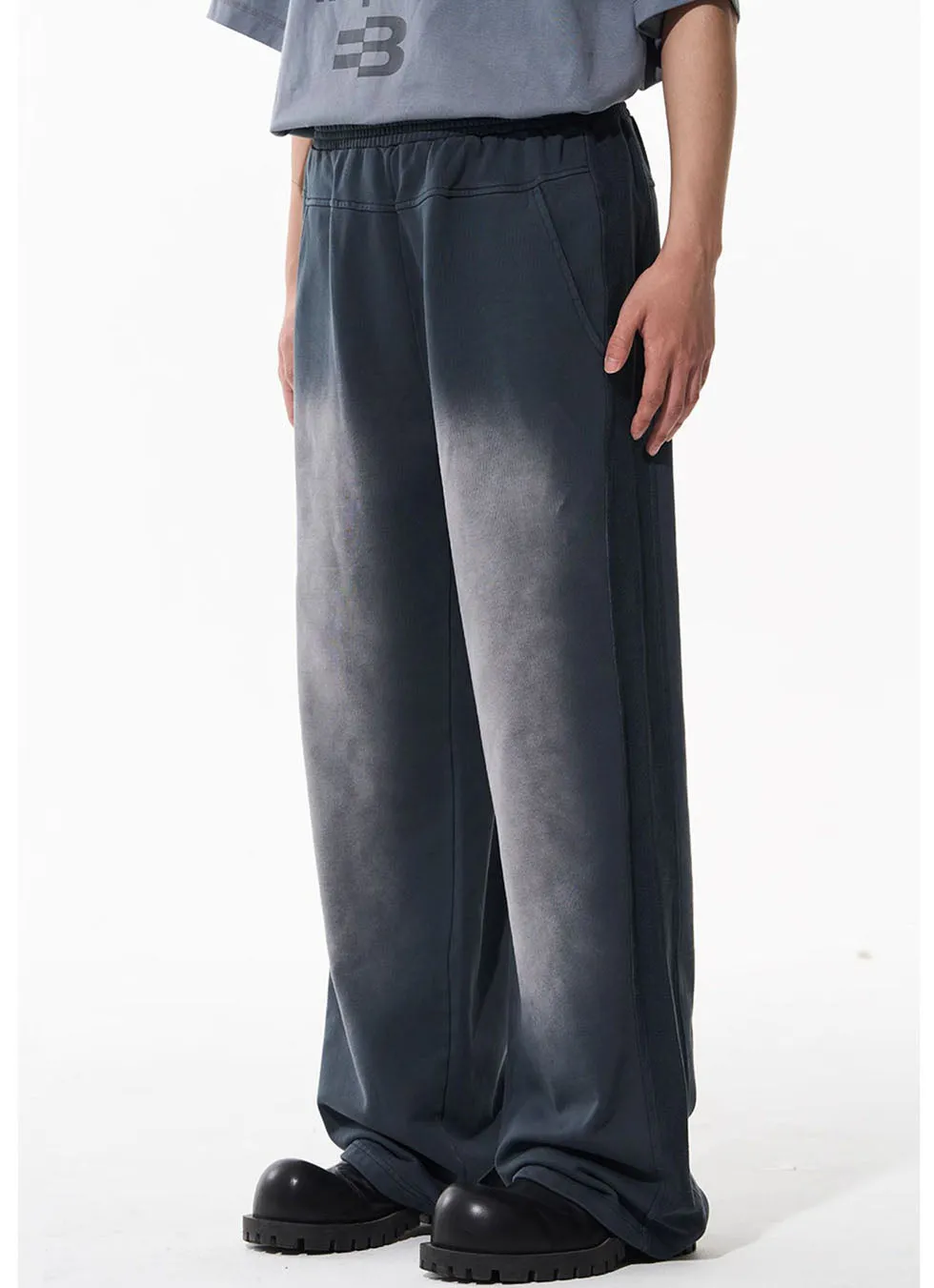 Basic Washed Cotton Gradient Sweatpants