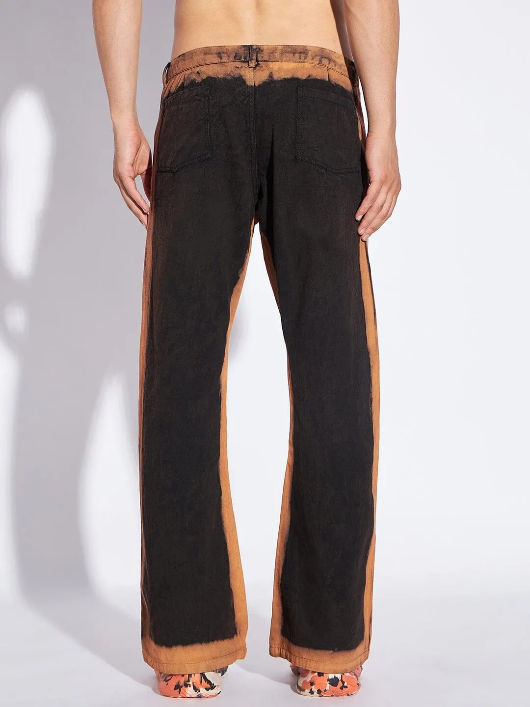 Black Bleach Flared Pants