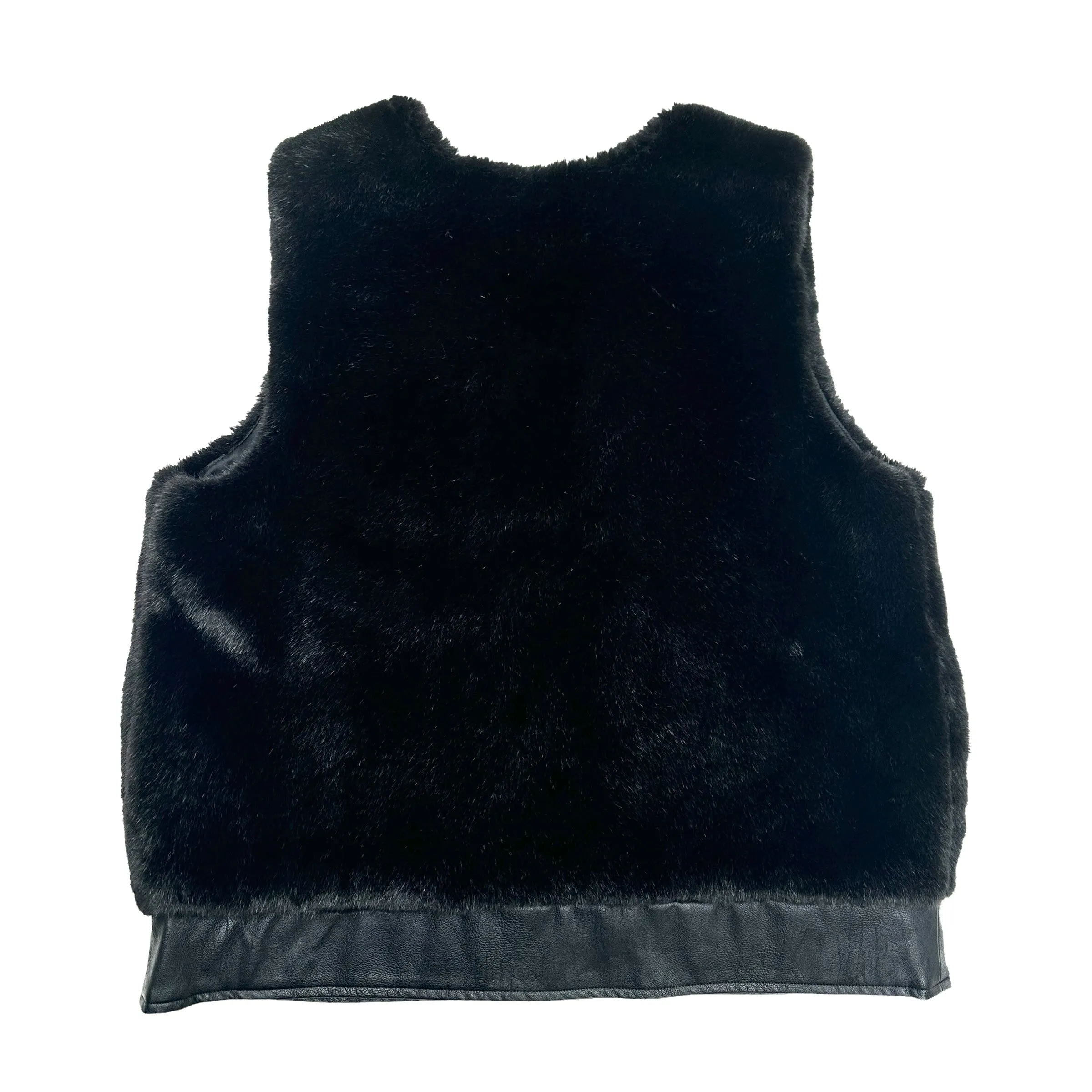 Black Furry Vest - M