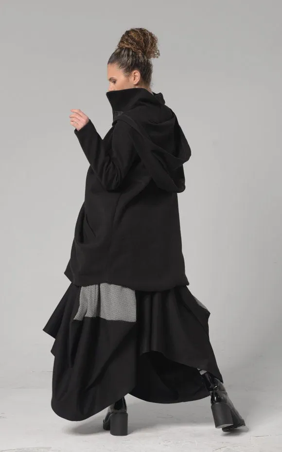 Black Hooded Coat