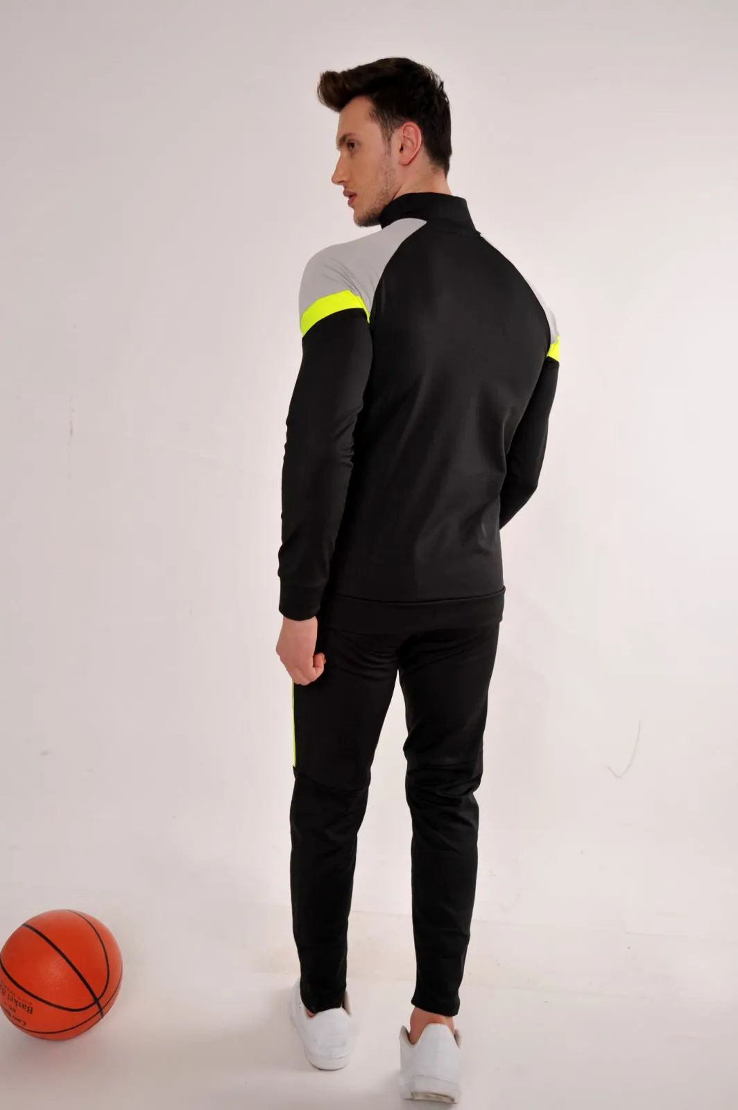 Black With Neon Gradient Tracksuit Set (2pcs)