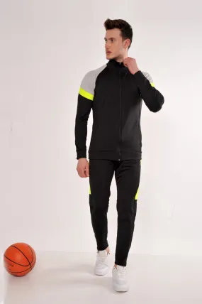 Black With Neon Gradient Tracksuit Set (2pcs)