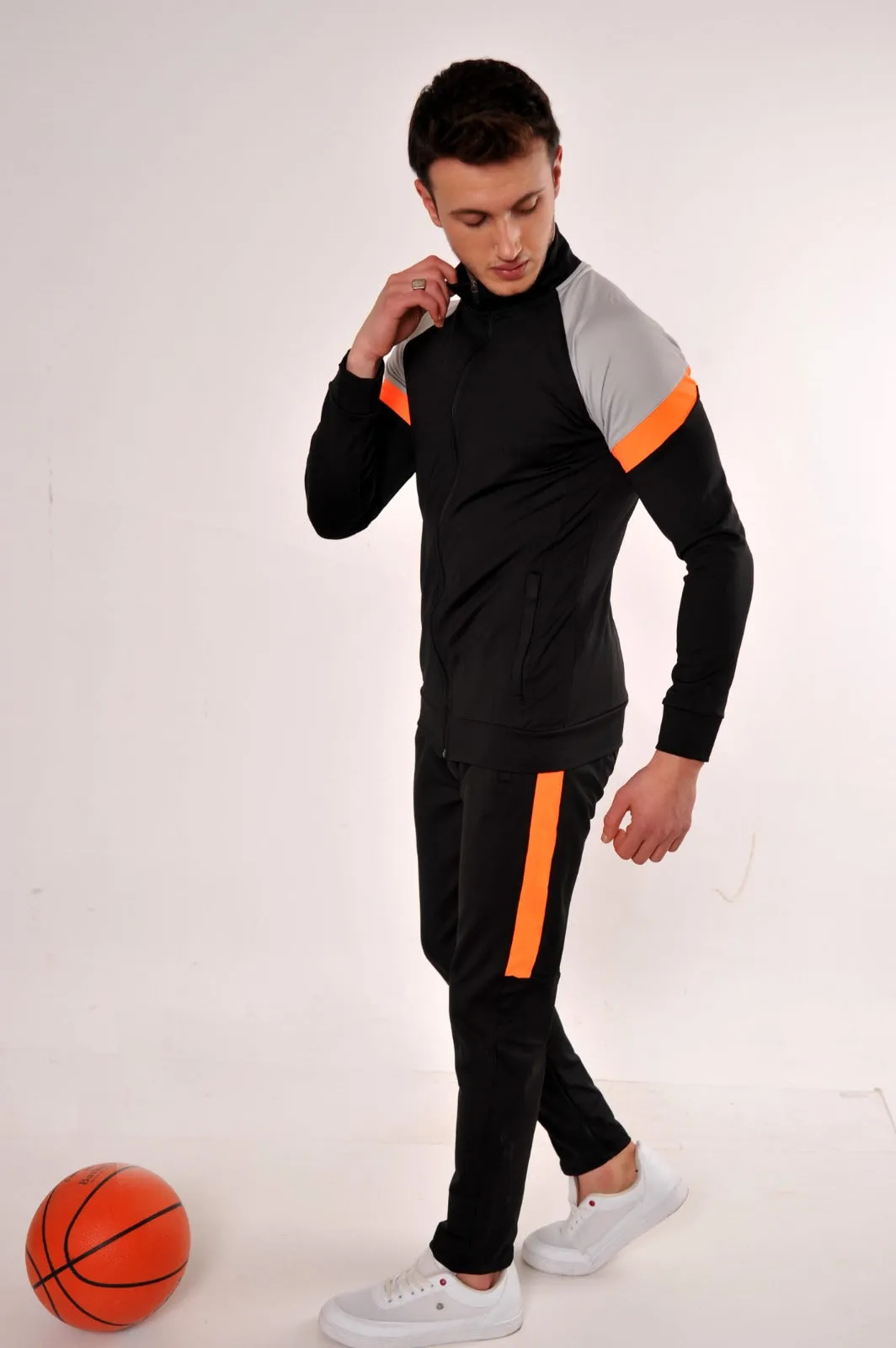 Black with Orange Gradient Tracksuit Set (2pcs)