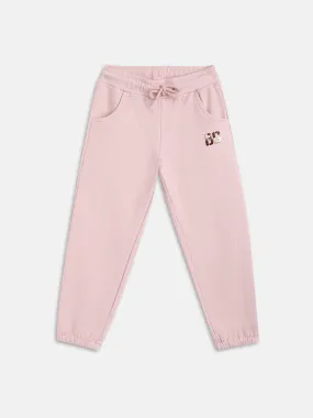 Blue Giraffe Girls Pink Solid Regular Fit Joggers Style Sweatpant