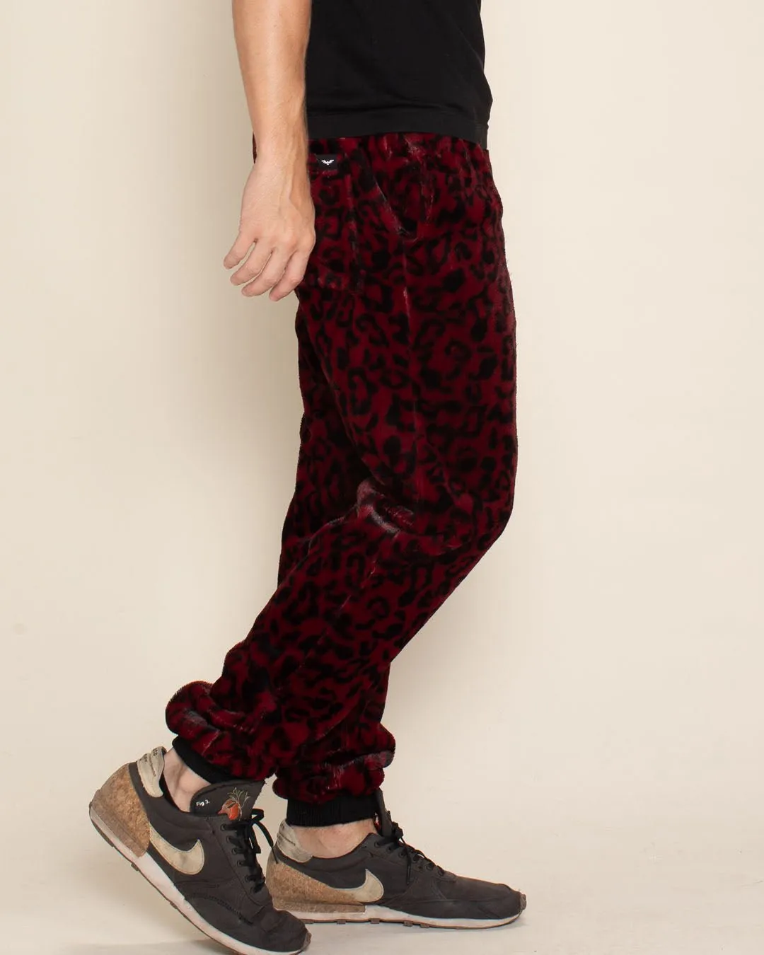 Burgundy Leopard ULTRA SOFT Faux Fur Sweatpants | Men's