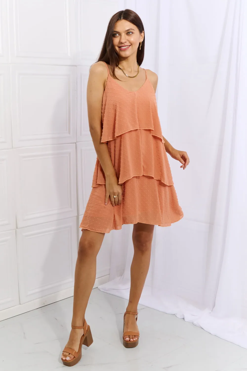 By The River Cascade Ruffle Style Cami Dress