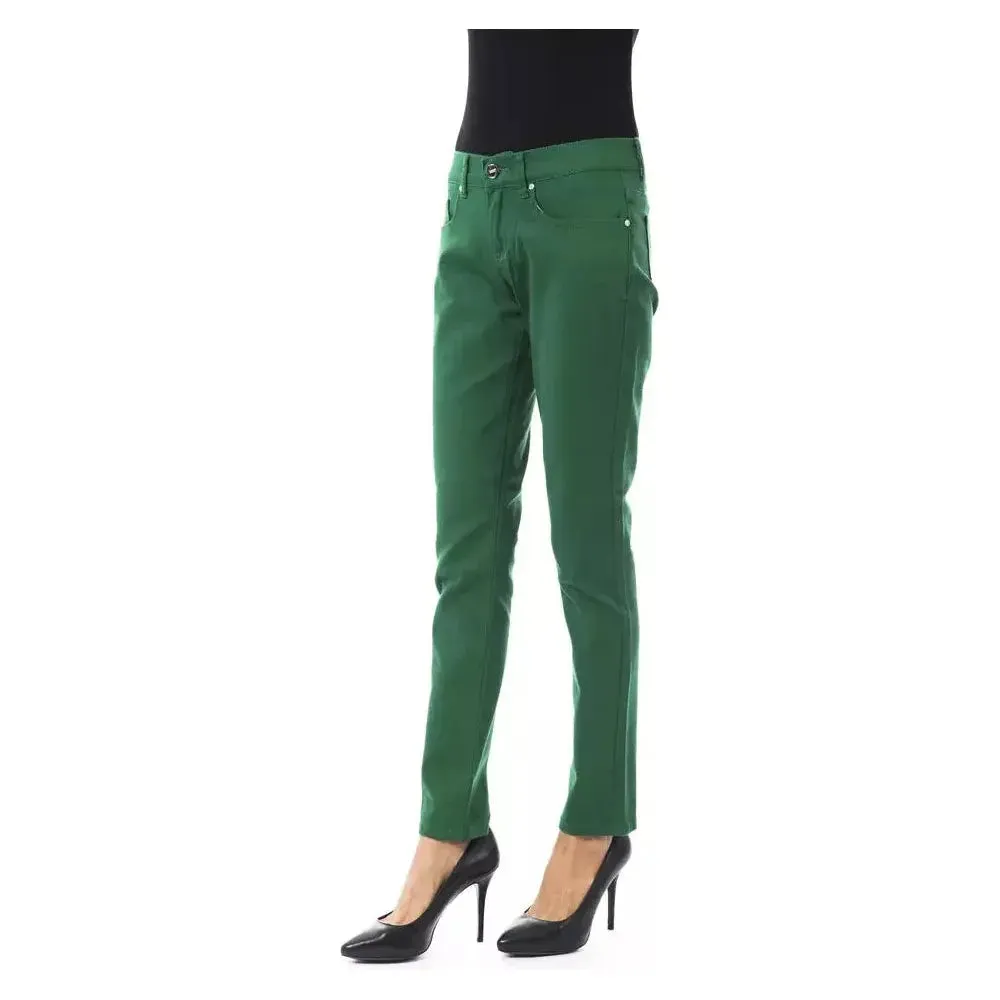 BYBLOS Green Cotton Women Slim Pant