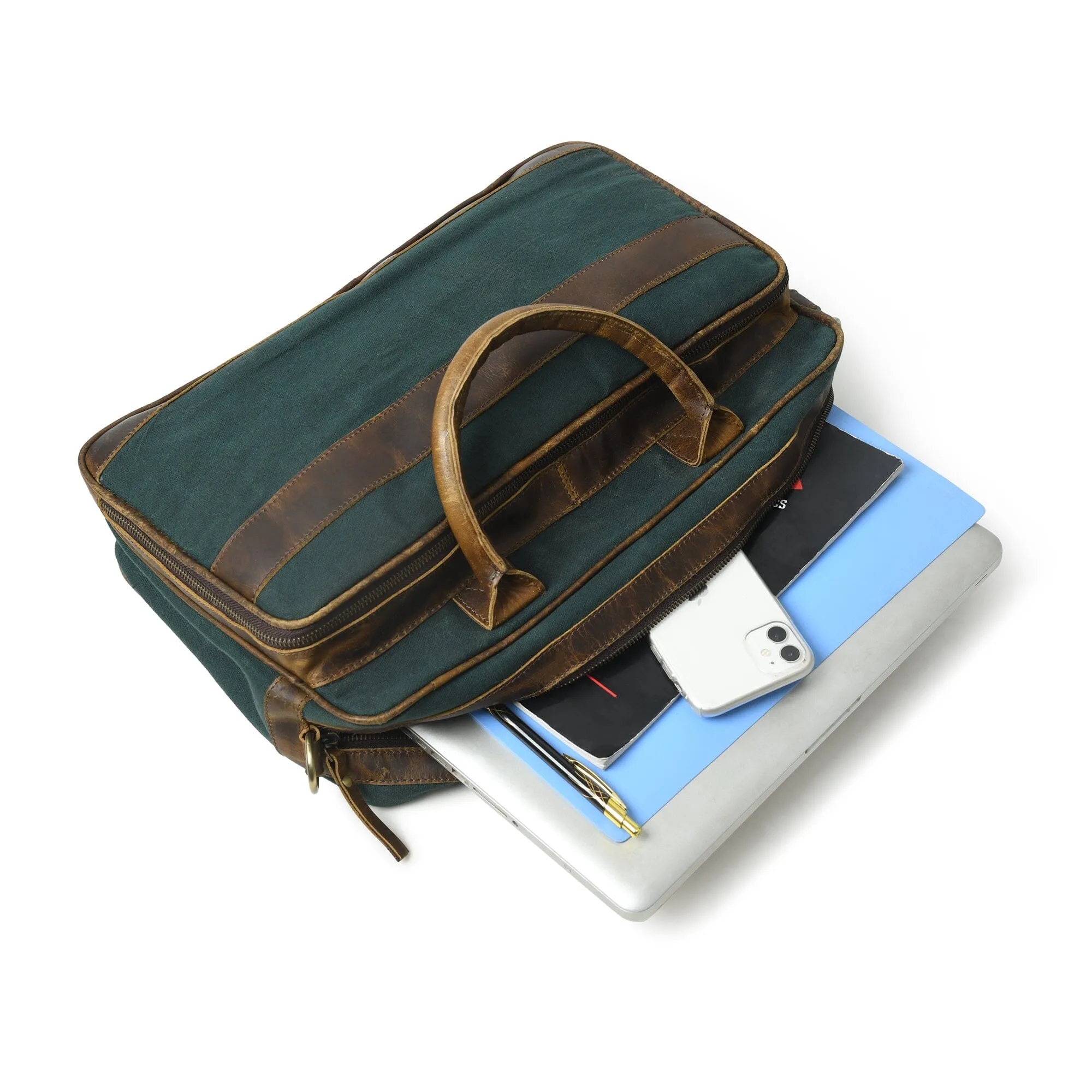 Canvas Green Briefcase