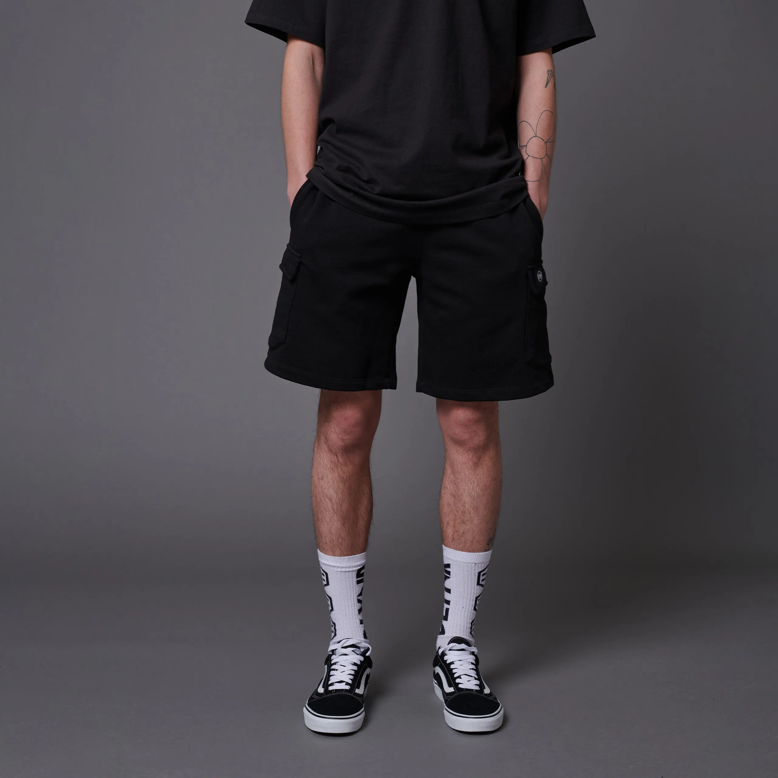 Cargo Short Sweatpants Black