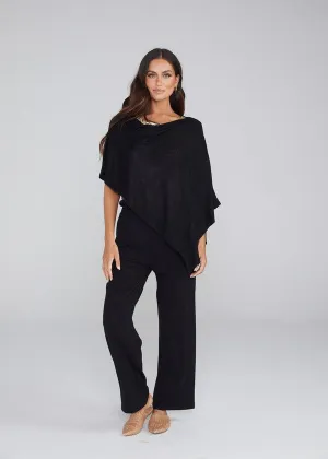 Carrie Cashmere/Bamboo Poncho - Black